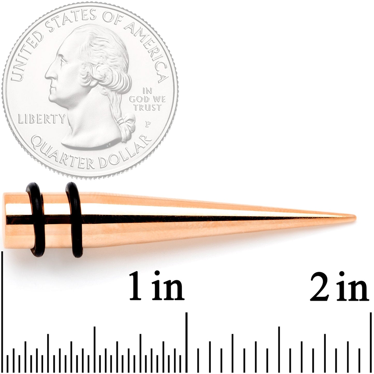 Rose Gold Tone Anodized Straight Taper Set Available in Sizes  14 Gauge to 00 Gauge