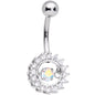 Clear Aurora Gem Elegant Dance Crown Belly Ring