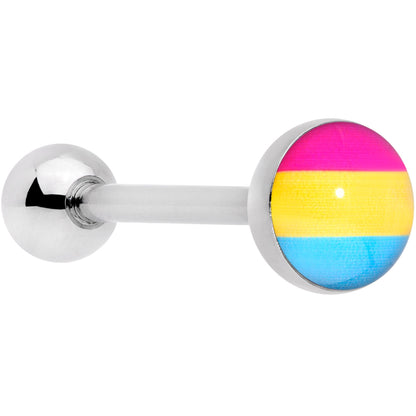 Red Yellow Blue Pansexual Pride Flag Barbell Tongue Ring