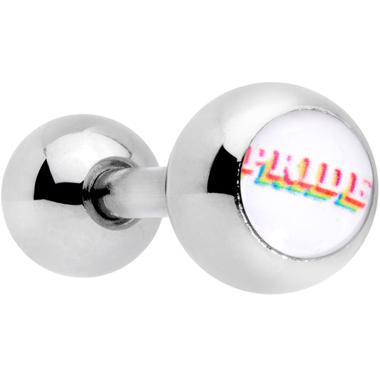 16 Gauge 1/4 Rainbow Text Gay Pride Cartilage Tragus Earring