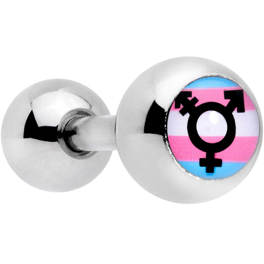 16 Gauge 1/4 Pink Blue White Transgender Pride Flag Cartilage Tragus
