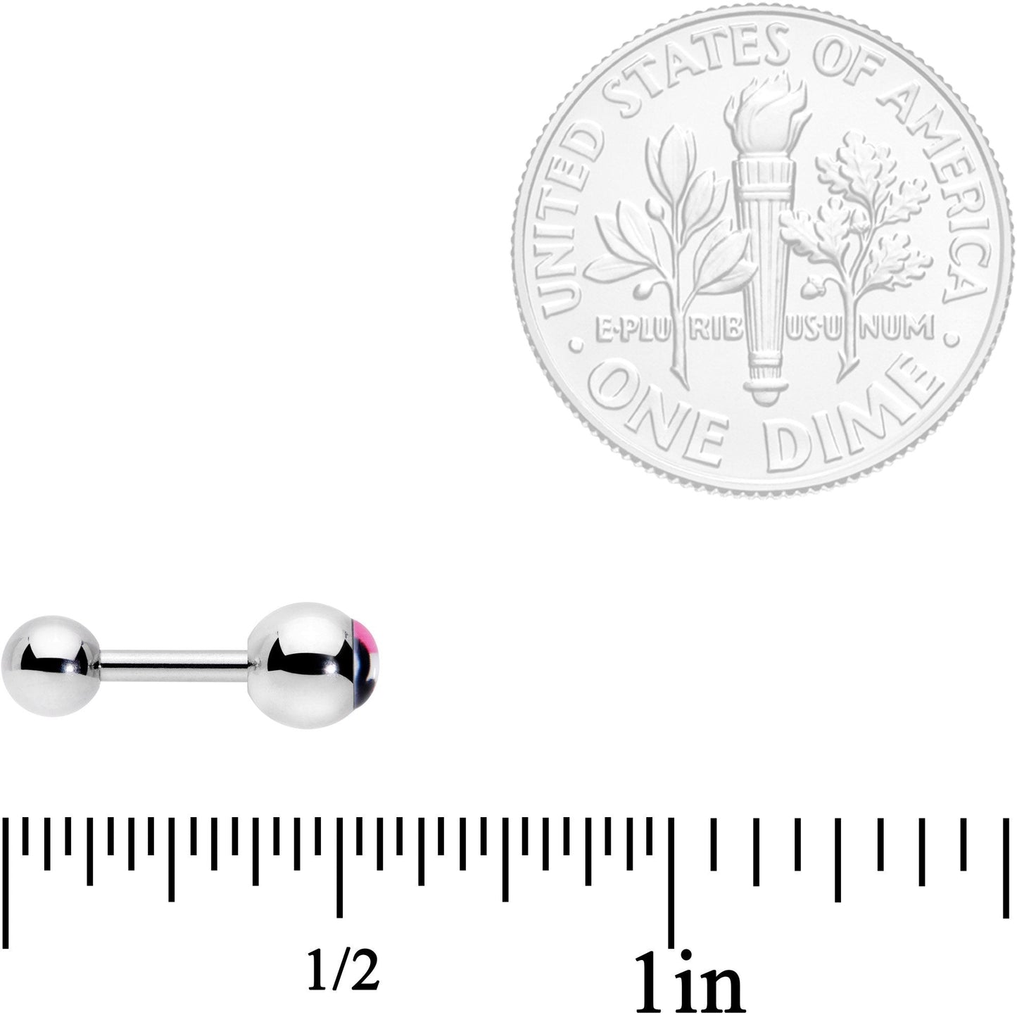 16 Gauge 1/4 Pink Blue White Transgender Pride Flag Cartilage Tragus