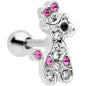 16 Gauge 1/4 Clear Pink Gem Giraffe Cartilage Tragus