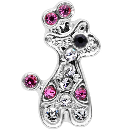16 Gauge 1/4 Clear Pink Gem Giraffe Cartilage Tragus