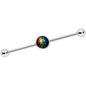 14 Gauge Black Rainbow Lips Industiral Barbell 38mm