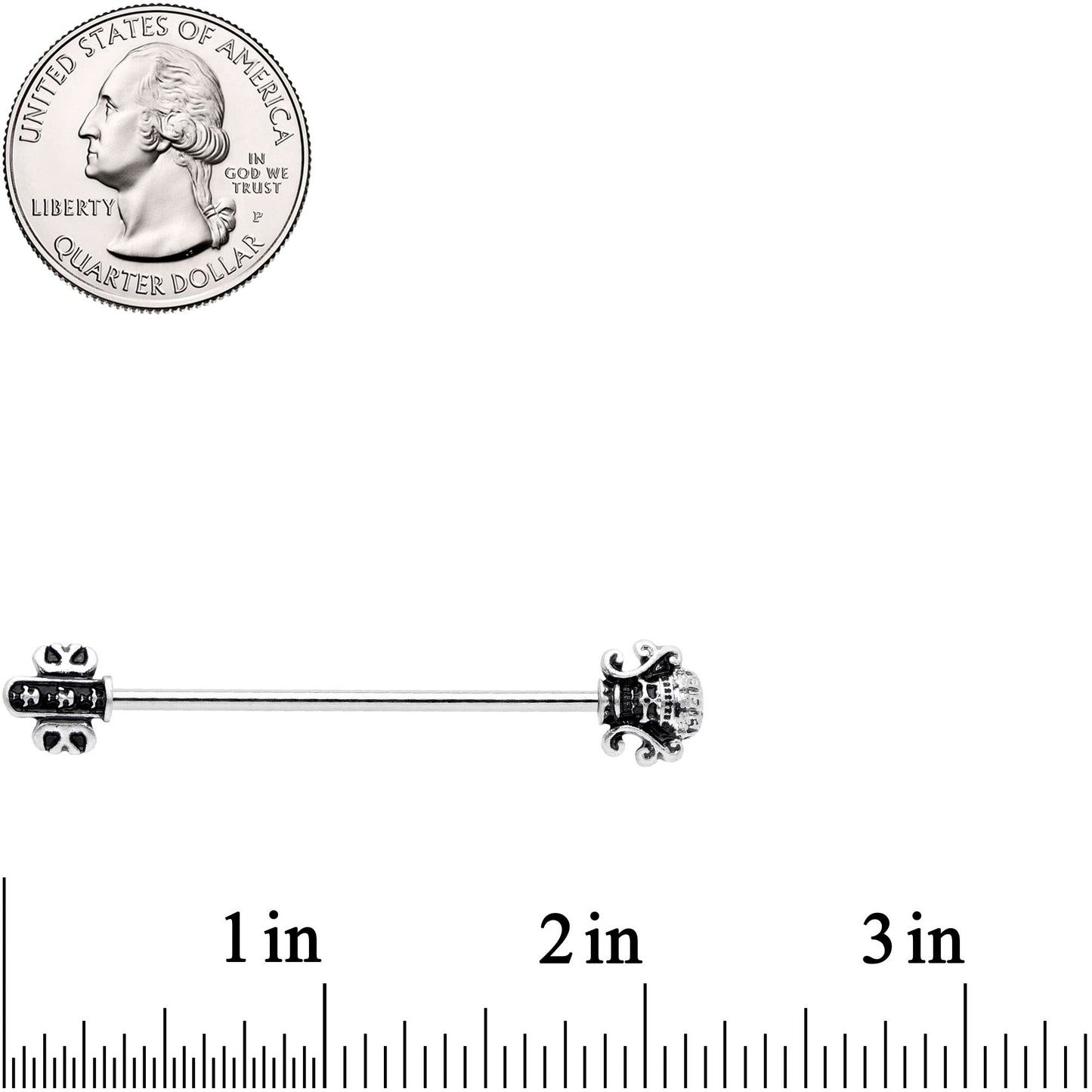 14 Gauge Renaissance Flair Industrial Barbell 38mm