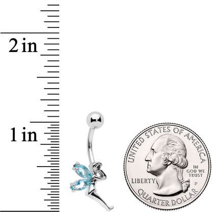 Clear Blue Gem Water Fairy Belly Ring Set of 3