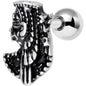 16 Gauge 1/4 Black Gem Egypt Cleopatra Anubis Cartilage Tragus Earring