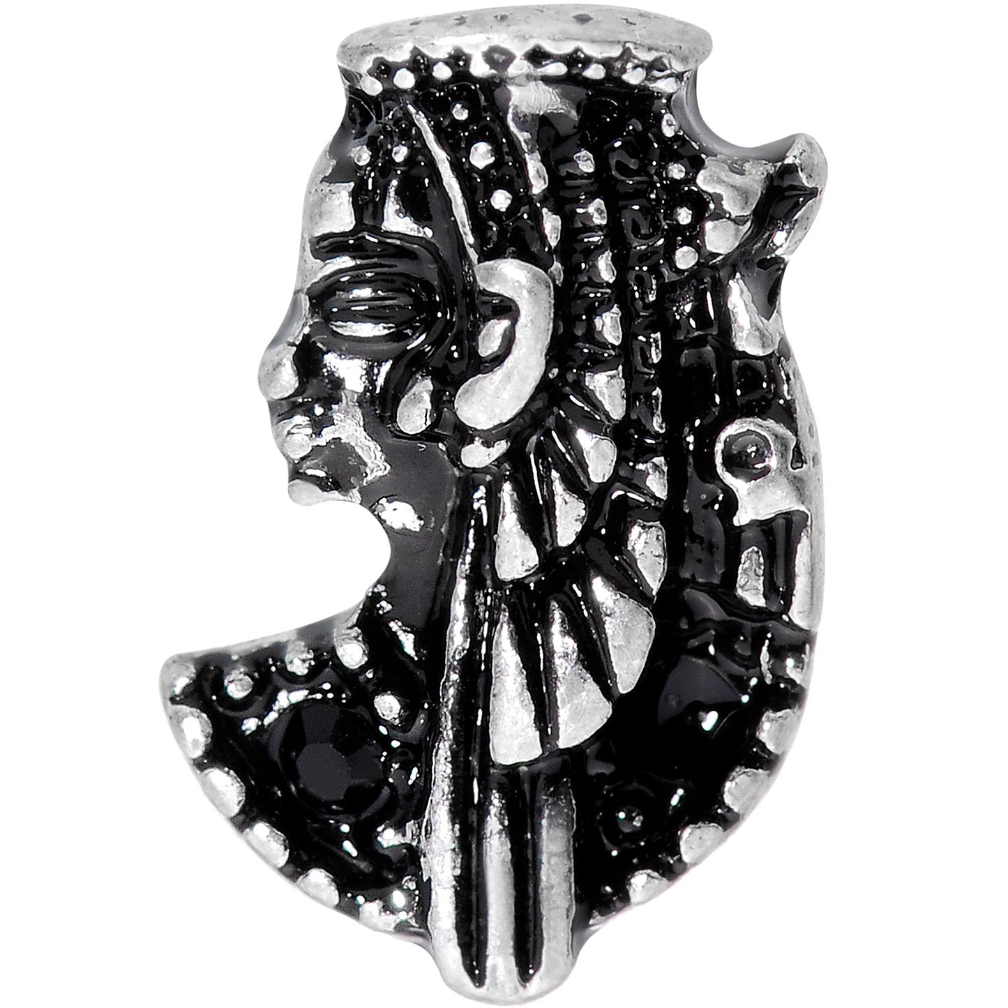 16 Gauge 1/4 Black Gem Egypt Cleopatra Anubis Cartilage Tragus Earring