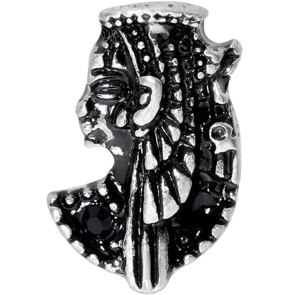 16 Gauge 1/4 Black Gem Egypt Cleopatra Anubis Cartilage Tragus Earring