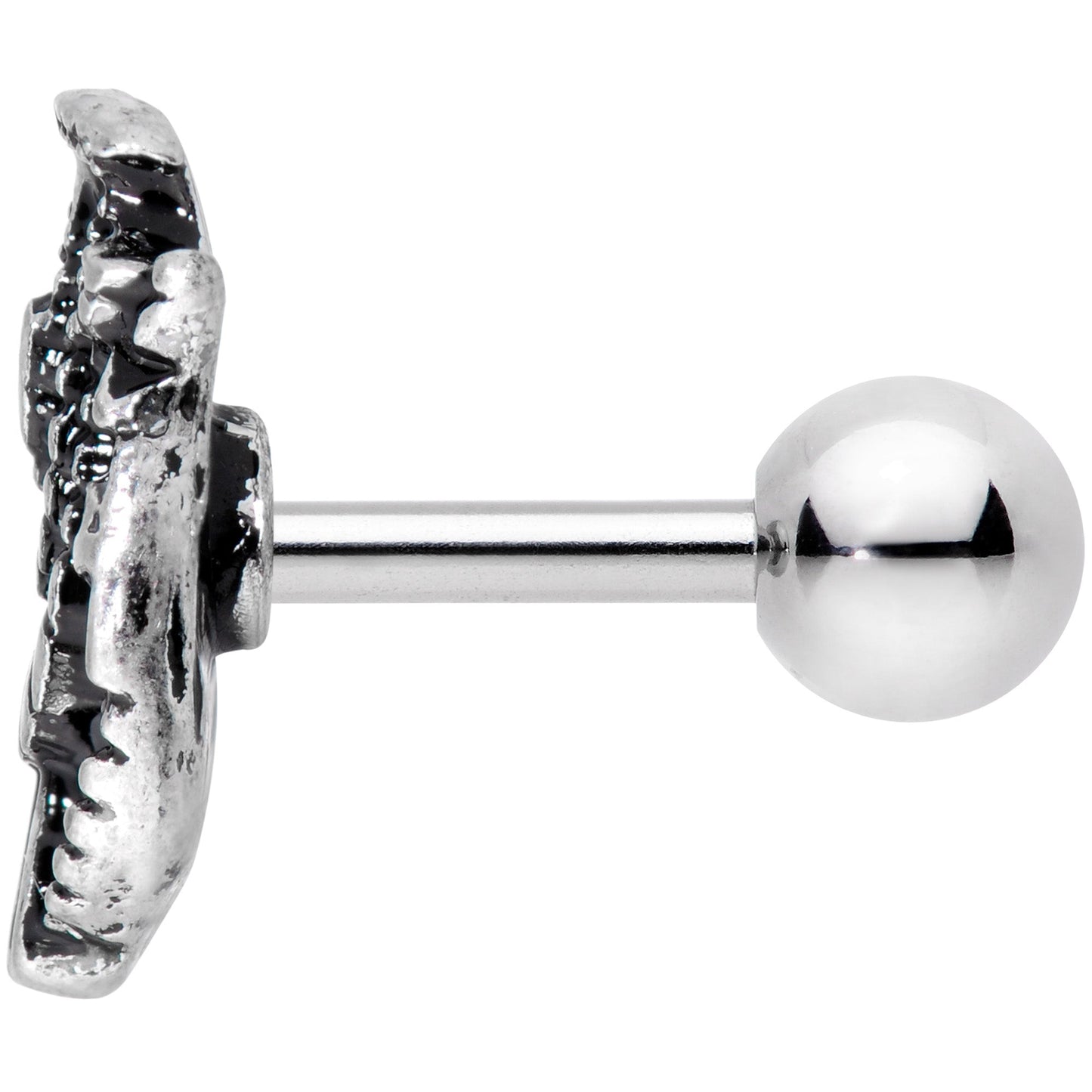16 Gauge 1/4 Black Gem Egypt Cleopatra Anubis Cartilage Tragus Earring