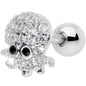 16 Gauge 1/4 Clear Black CZ Gem Nautical Octopus Cartilage Tragus