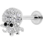 16 Gauge 5/16 Clear Black CZ Gem Octopus Internally Threaded Labret