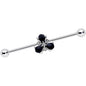 14 Gauge Clear Black Gem Abstract Flower Industrial Barbell 38mm