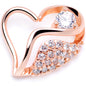 16 Gauge 5/16 Clear CZ Gem Rose Gold Tone Heart Left Closure Ring