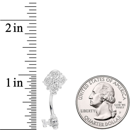 Ornate Filigree Key Top Mount Belly Ring