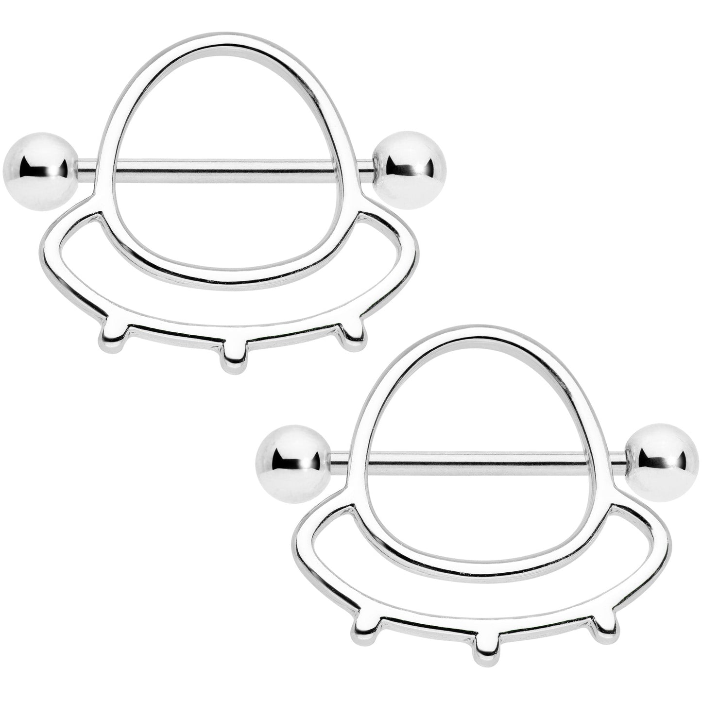 14 Gauge 9/16 Outer Space UFO Nipple Shield Set