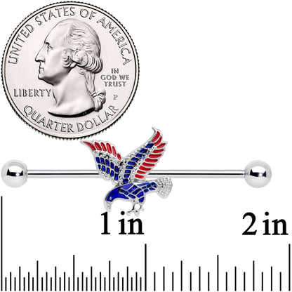 14 Gauge Red Blue Patriotic Eagle Industrial Barbell 38mm