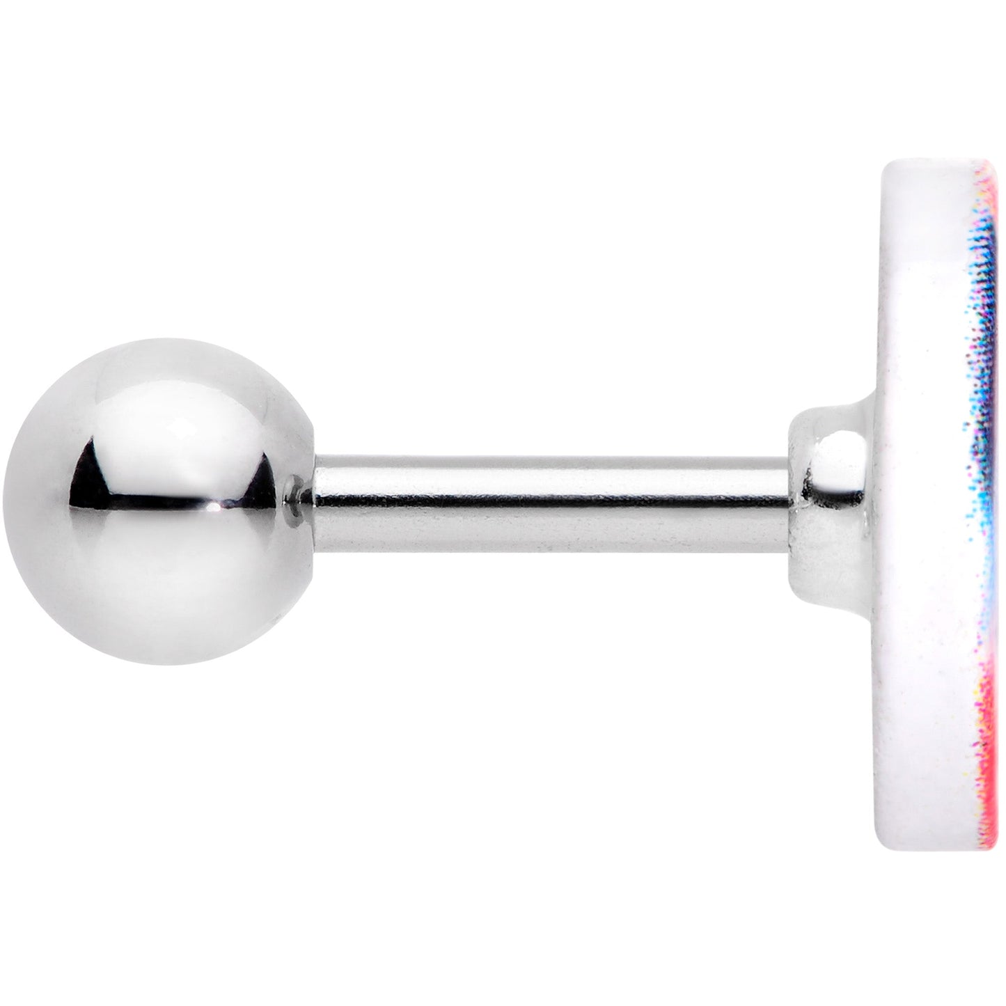 16 Gauge 1/4 Red Blue Candy Swirl Cartilage Tragus Earring