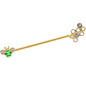 14 Gauge Clear Gem Gold Tone Green Bee Industrial Barbell 38mm