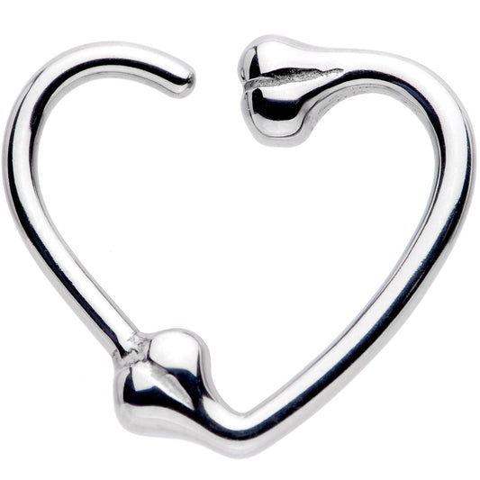 16 Gauge 3/8 Bone Heart Left Ear Closure Ring