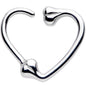 16 Gauge 3/8 Bone Heart Left Ear Closure Ring