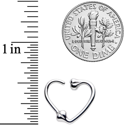 16 Gauge 3/8 Bone Heart Left Ear Closure Ring