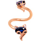 14 Gauge 1/2 Blue Gem Rose Gold Tone Animal Fox Spiral Twister Belly Ring