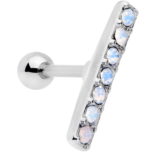 16 Gauge 5/16 White Faux Opal Strip Cartilage Tragus Earring