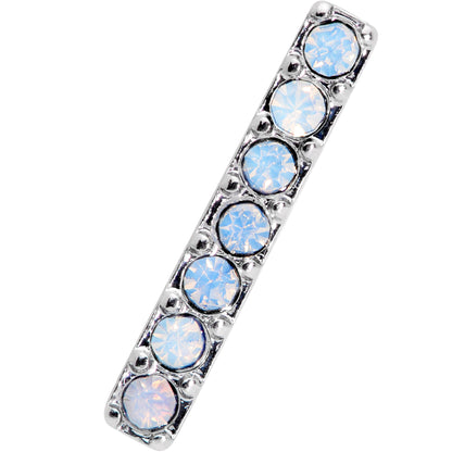 16 Gauge 5/16 White Faux Opal Strip Cartilage Tragus Earring