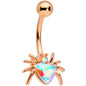 Aurora Gem Rose Gold Tone Sexy Heart Spider Belly Ring