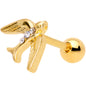 16 Gauge 1/4 Clear Gem Gold Tone Flying Bird Cartilage Tragus Earring