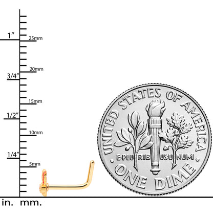 20 Gauge 5/16 Pink Gold Tone Nerdy Easter Bunny L Shaped Nose Ring