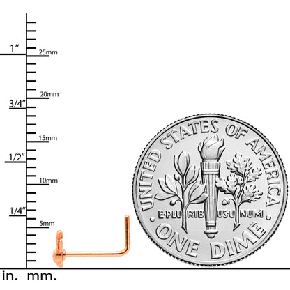 22 Gauge 5/16 Pink Rose Gold Tone Nerdy Easter Bunny L Shaped Nose Ring