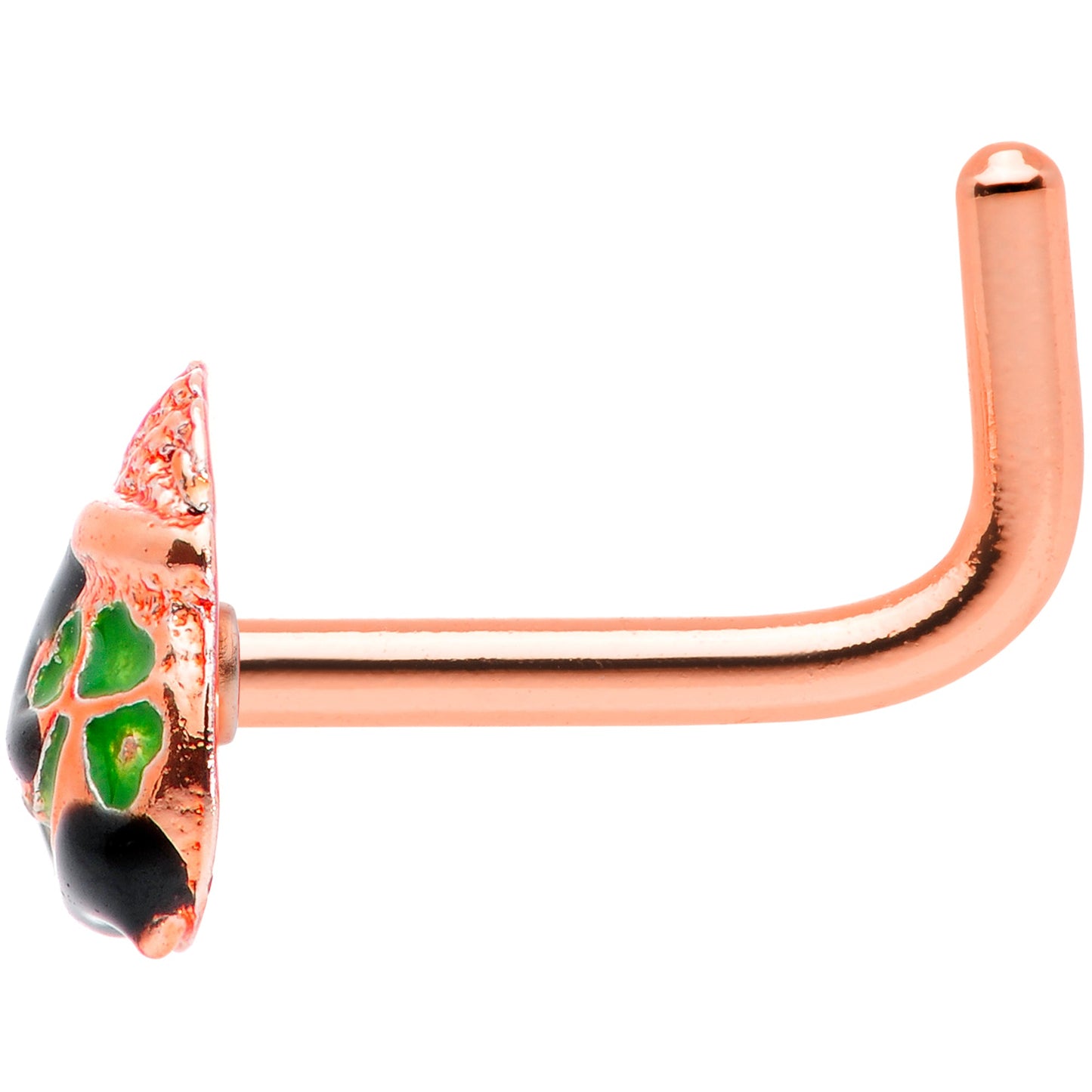 18 Gauge 5/16 Rose Gold Tone Pot O Gold L Shaped Nose Ring