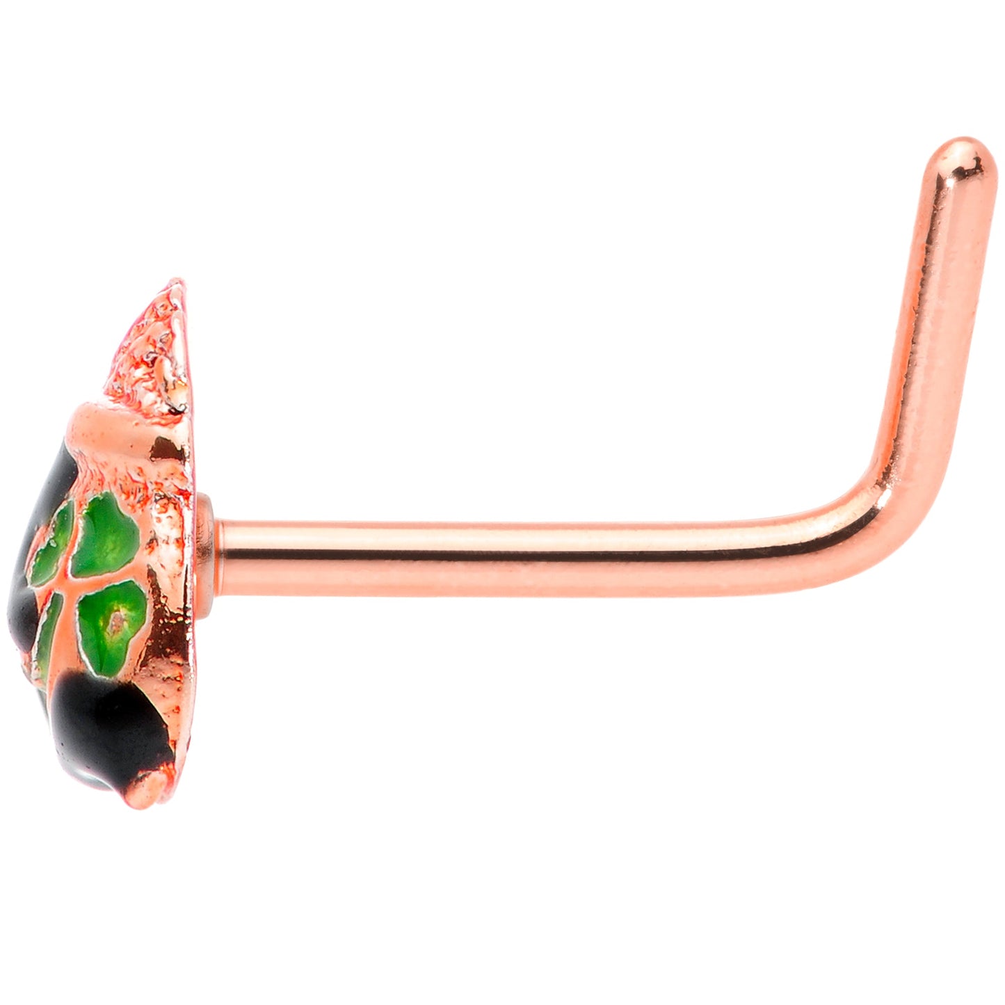 20 Gauge 5/16 Rose Gold Tone Pot O Gold L Shaped Nose Ring