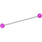 14 Gauge Purple White Polka Dot UV Industrial Barbell 38mm