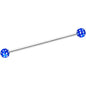 14 Gauge Blue White Polka Dot UV Industrial Barbell 38mm