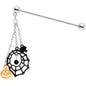 14 Gauge Spiderweb Pumpkin Halloween Dangle Industrial Barbell 38mm