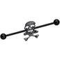 14 Gauge Black Skull and Crossbones Halloween Industrial Barbell 38mm