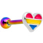 16 Gauge 5/16 Pink Blue Rainbow Pansexual Pride Heart Cartilage Tragus