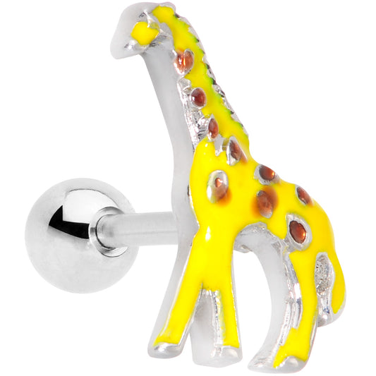 16 Gauge 1/4 Brown Yellow Giraffe Cartilage Tragus Earring