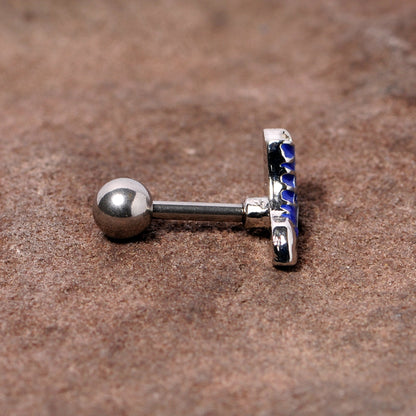 16 Gauge 1/4 Blue High Top Sneaker Cartilage Tragus Earring
