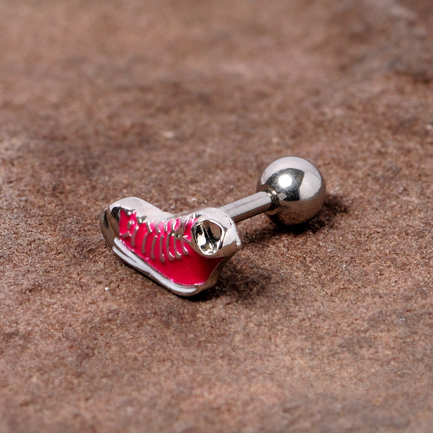 16 Gauge 1/4 Pink High Top Sneaker Cartilage Tragus Earring