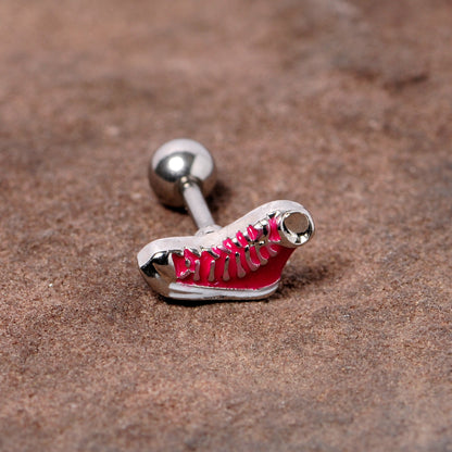16 Gauge 1/4 Pink High Top Sneaker Cartilage Tragus Earring