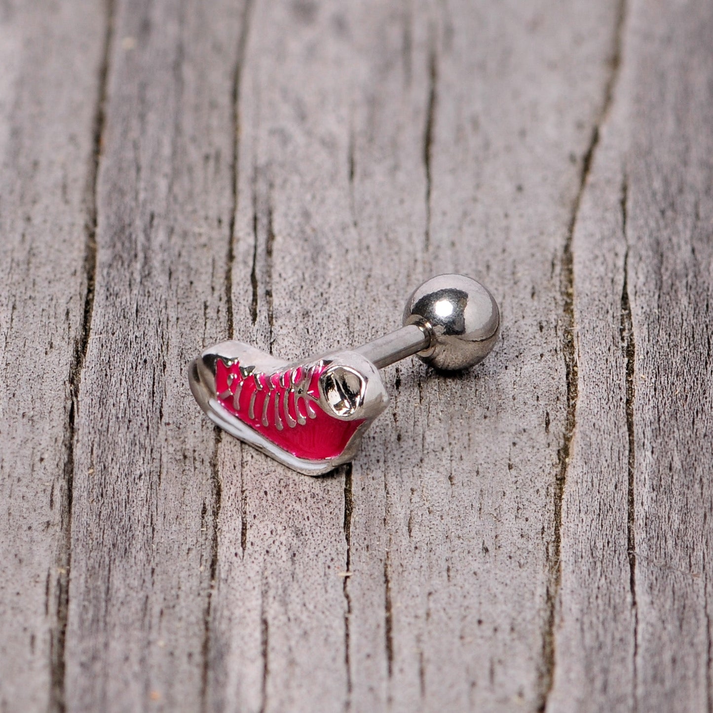 16 Gauge 1/4 Pink High Top Sneaker Cartilage Tragus Earring