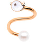 14 Gauge 3/8 Clear Gem Rose Gold Tone Bird Spiral Twister Belly Ring