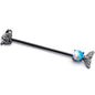 14 Gauge Black Blue Mermaid Scale Tail Industrial Barbell 38mm