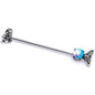 14 Gauge Blue Mermaid Scale Tail Industrial Barbell 38mm