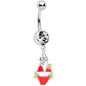 Clear Gem Red Itty Bitty Bikini Dangle Belly Ring